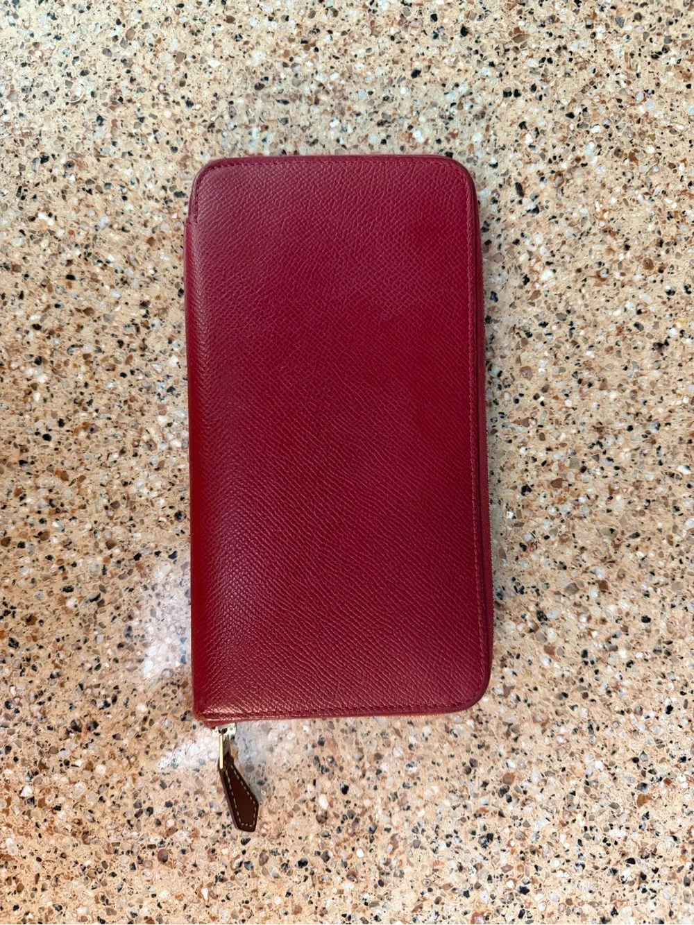 Hermes Vintage 1968 Azap Leather long zip around wallet w/ silk print - Picture 3 of 15